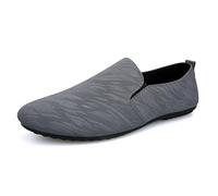 Kanggrei Mens Loafers Shoe Round Toe Vegan Leather Two Tone Loafer Shoes Flat Heel Comfortable Wedding Fashion(Grau,10 UK)