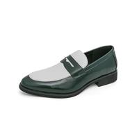 Kanggrei Men's Penny Loafers Slip-On Dress Shoes Casual Boat Shoes Moccasins and Weeding Dress Shoes for Men(Green,9 UK)