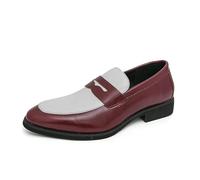 Kanggrei Men's Penny Loafers Slip-On Dress Shoes Casual Boat Shoes Moccasins and Weeding Dress Shoes for Men(Red,8 UK)