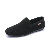 Kanggrei Moccasins Loafers for Men Round Toe Faux Leather Lightweight Classic Wedding Slip On Loafer Shoes(Black,6 UK)