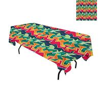 kangkaishi Grunge,Table Cloths,Colorful Graffiti Inspired Pattern Cool Crazy Funky Display Urban City Street Art,for Kitchen Dinning Tabletop Linen Decor,W54 x L72 Inch Multicolor