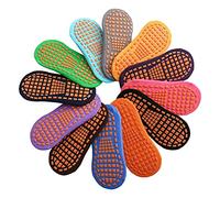 Kangmeile Yoga Socks, 12 Pairs Men Women Ladies Non-Slip Grip Pilates Barre Socks Ballet Dance Sport Exercise, Anti Skid Trampoline Floor Full Toe Ankle Fall Prevention EU 35-42