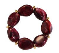 Kangnice Fashionable Irregular Oval Shaped Acrylic Stretch Trendy Wrist Jewelry Elastic Stretchable Wristband Jewelry Casual Party
