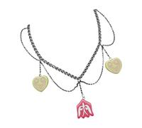 Kangnice Trendy Beaded Necklace Featuring Folk Patterns and Happy Tone for Everyday Accessorizing Colorful Statement Necklace