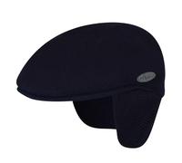 Kangol 504 Flat Cap with Ear Flaps by Men - Men´s hat Wool Peak, Winter Autumn-Winter - M (56-57 cm) Navy