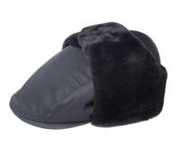 Kangol Atchison Flat Cap with Ear Flaps Ivy hat (L (58-59 cm) - Black)