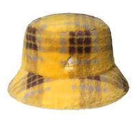 Kangol Faux Fur Bucket, Yellow Plaid, L
