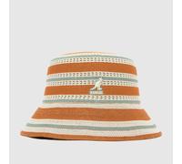 KANGOL Lahinch Cap in Orange & Cream, Striped, Size: SMALL SMALL