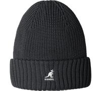 Kangol Merino Wool Rib Beanie Beret, Black/White, One Size