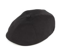 Kangol 504 Flexfit Flat Cap by Men - Ivy hat Wool with Peak Autumn Spring Winter Summer All-Season - S/M (54-57 cm) Black
