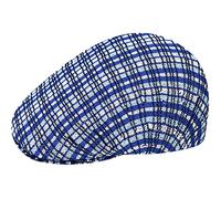 Kangol Prep Plaid Flat Cap by Women/Men - Ivy hat with Peak Summer Spring-Summer - M (56-57 cm) Blue