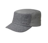 Kangol Textured Flexfit Army Cap by Men - Fitted Military Closed Back, with Peak, Hook-and-Loop Closure, Closure Winter All-Season - S/M (54-57 cm) Grey