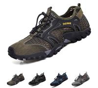 Kangoosport Men's Breathable Mesh No-Slip Barefoot Shoes, Mens Quick Dry Water Shoes，Training Sneakers(Green,6.5 UK)