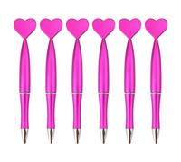 KANGQL Ballpoint Pens, 6 Pieces Black Ink Ballpoint Pens 1.0mm Office Pens Heart Shaped Pens Wedding Pens Stationery School Office Supplies, Rose Red