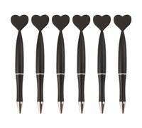 KANGQL Ballpoint Pens, 6 Pieces Black Ink Ballpoint Pens 1.0mm Office Pens Heart Shaped Pens Wedding Pens Stationery School Office Supplies, Black