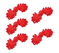 KANGQL Cheongsam Buttons, 5 Pairs Chinese Knots Frog Buttons Cheongsam Buttons Chinese Closure Buttons Chinese Closure Sewing Buttons Fasteners, Red A