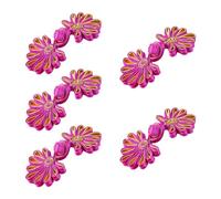 KANGQL Cheongsam Buttons, 5 Pairs Chinese Knots Frog Buttons Cheongsam Buttons Chinese Closure Buttons Chinese Closure Sewing Buttons Fasteners, Purple Gold