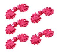 KANGQL Cheongsam Buttons, 5 Pairs Chinese Knots Frog Buttons Cheongsam Buttons Chinese Closure Buttons Chinese Closure Sewing Buttons Fasteners, Rose red