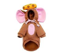 KANGQL Dogs Costume, Halloween Pet Cosplay Mouse Costume with Drawstring Hoodies Pet Cat Dogs Pullover Keep Warm Jumpsuit for Cosplay Party