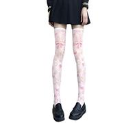 KANGQL Long Socks, Lolita Cartoon Rabbit for Cat Print Thigh High Stockings Anime Kawaii Over Knee, Style 2