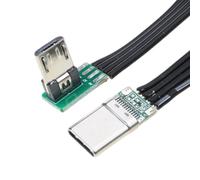 KANGQL USBC to MicroUSB, 90 Degree USB Type C Thin Ribbon Short Flat USBC to MicroUSB Cable for Data and Charging