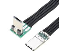 KANGQL USBC to MicroUSB, Short USBC Flat Thin Ribbon FPC Cable USB TypeC 90 Degree to MicroUSB for Data and Charging