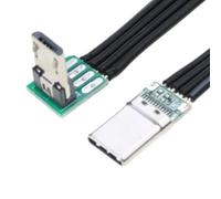 KANGQL USBC to MicroUSB, Short USBC Flat Thin Ribbon FPC Cable USB TypeC 90 Degree to MicroUSB for Data and Charging