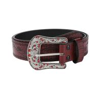 KANGQL Western Style Waist Belt, PU Waist Belts Harajuku Teens Adjustable Floral Buckle Waist Belt Woman Jeans Dresses Skirt Coat Versatile Waistband, Burgundy,98cm