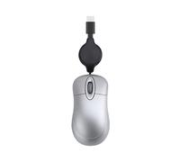 KANGQL Wired Mouse, Mini USB C Wired Mouse Retractable Cable Small Mouse for 3-8 Years Kids Children 1000 DPI Optical Travel Mouse, Silver