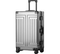 KANGSHILU All Aluminum Magnesium Carry On Luggage, 22x14x9 Airline Approved, Zipperless, 360 Degree Swivel Wheels, TSA Approved Lock, Grey, 26" All Aluminum Carry