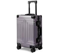 KANGSHILU All Aluminum Magnesium Carry On Luggage,Cut from Whole Aluminum Sheet,22x14x9 Airline Approved ,(3rd Generation,Premium Magnesium Metal zipperless suitcase ), grey, 20", All Aluminum Carry