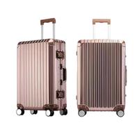 KANGSHILU Mvst Luggage Premium All Aluminum Magnesium Carry On 20'' Lightweight Metal,Suitcase with Spinner Wheels Built-in Toiletry Set, Luggage Protector（silvery）, Platinum Gold, 20", Luggage