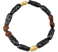 KANGSHUN Supernatural Dean Winchester Jensen Ackles Skull Bracelets Bangles Dean Winchester Prop Replica Skull Bracelet Movie Men Jewelry (B069), 7", Resin Wood, blue agate