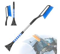 KANGSIT 2-in-1 Ice Scraper Stretchable 77-95cm Detachable for Car Windscreen and Snow Brush with Ergonomic Foam handle for Cars & Trucks & SUV (Blue)