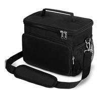KANGSIT Large Lunch Bag, 10L Insulated Lunch Box Soft Cooler Cooling Tote for Adult Men Women (Black)