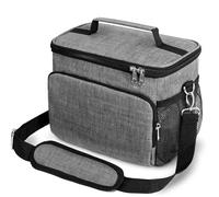 KANGSIT Large Lunch Bag, 10L Insulated Lunch Box Soft Cooler Cooling Tote for Adult Men Women (Gray)