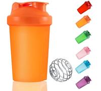 KANGSIT Protein Shaker Bottle 400ml with Stainless Steel Wire Ball, Leakproof, BPA-Free & Dishwasher Safe, Mix Protein Powder, Pre-Workout & Shakes Smoothly for Gym, Running & Sports