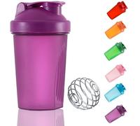 KANGSIT Protein Shaker Bottle 400ml, with Stainless Steel Wire Ball, Leakproof, BPA-Free & Dishwasher Safe, Mix Protein Powder, Pre-Workout & Shakes Smoothly for Gym, Running & Sports