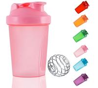 KANGSIT Protein Shaker Bottle 400ml with Stainless Steel Wire Ball, Leakproof, BPA-Free & Dishwasher Safe, Mix Protein Powder, Pre-Workout & Shakes Smoothly for Gym, Running & Sports
