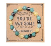 KANGSIT Unique Inspirational Gifts for Women Natural Stone Bracelets Best Friend Birthday Christmas Gifts for Women Teen Girls Sometimes You Forget You're Awesome