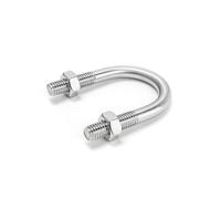 kangsiyu 1/2pcs 304 Stainless Steel U-Type Bolts with Nuts Hoop Horse M6 M8 M10 M12 U-Shaped Screws for Construction Installation Fastener(1set M10x22mm)