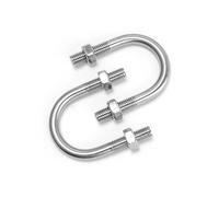 kangsiyu 1/2pcs 304 Stainless Steel U-Type Bolts with Nuts Hoop Horse M6 M8 M10 M12 U-Shaped Screws for Construction Installation Fastener(2sets M6x33mm)