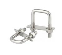 kangsiyu 1/2pcs M6 M8 M10 304 Stainless Steel Square Clamp U-bolt Right Angle Screw Clamp U-clamp Square Clamp Right Angle U-bolt(M8X50X140-2set)