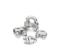 kangsiyu 1/4/10PC Silver A2 Stainless Steel U-Bolt Type Wire Rope Clip M2 M3 M4 M5 M6 M8 M10 M12mm Clamp Bolt Household Hardware Working(4pcs,M8)