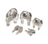 kangsiyu 1/4/10PC Silver A2 Stainless Steel U-Bolt Type Wire Rope Clip M2 M3 M4 M5 M6 M8 M10 M12mm Clamp Bolt Household Hardware Working(10pcs,M3)