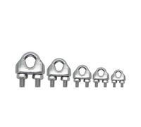 kangsiyu 10PCS Silver A2 Stainless Steel U-Bolt Type Wire Rope Clip M2 M3 M4 M5 M6 M8 M10 M12mm Clamp Bolt Household Hardware Working(M10)