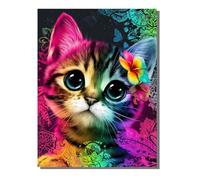 KANGSONGWENJIAJU Paint by Numbers for Adults Cat, DIY Painting Flower Paint by Numbers for Children Beginners, Oil Paintings Crafts Adults Hobbies for Women Gifts, Home Wall Decor 20x28in KSWWK911
