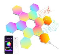 Kangtaixin Hexagon LED Lights - 12 Pack Hex Wall Light RGB Gaming Panels Hexagonal Smart Lighting Panel Sync to Music for Room Bar Gaming Setup Bedroom