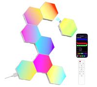 Kangtaixin Hexagon LED Lights - 8 Pack RGB Smart Light Panels, Music Sync Wall Lights with App & Remote, for Gaming Room, Bedroom, Bar & Home Decor