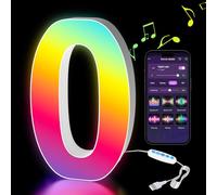 Kangtaixin LED Number Lights RGB Color Changing, Light Up Marquee 0-9 Digits Lights Sign with USB Power Supply, APP Control, Dimmable, Decoration for Birthday Party Gifts Christmas Wedding - Digit 0